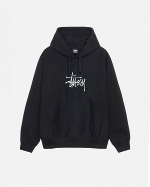 Stussy Basic Applique Hoodie Schwarz | 41829-NKLA