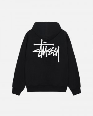 Stussy Basic Hoodie Schwarz | 37086-WRYZ