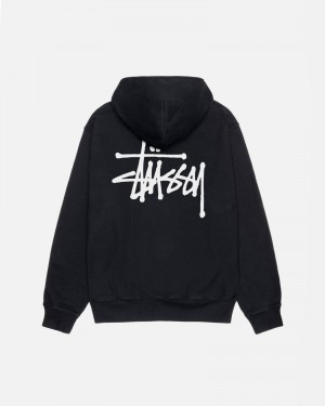 Stussy Basic Pigment Dyed Hoodie Schwarz | 03781-EPDN