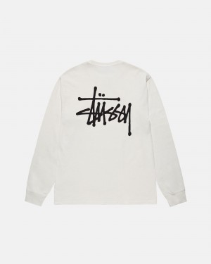 Stussy Basic Pigment Dyed T-shirts Beige | 61359-GZDM