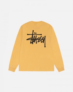 Stussy Basic Pigment Dyed T-shirts Orange | 01837-BDAI