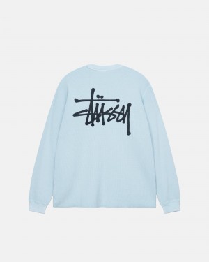 Stussy Basic Stock Ls Thermal Pullover Hellblau | 14237-WGRN