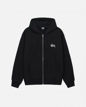 Stussy Basic Zip Hoodie Schwarz | 31645-MHVG