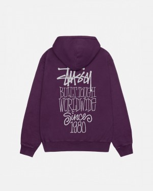 Stussy Built Tough Hoodie Lila | 80213-ESUT