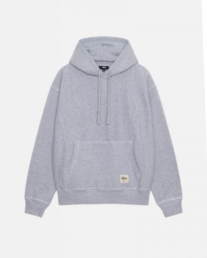 Stussy Contrast Stitch Label Hoodie Grau | 91236-BDTM