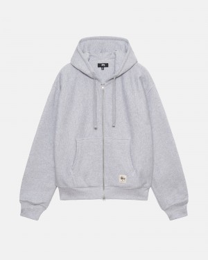 Stussy Double Face Label Zip Hoodie Grau | 24510-UADZ