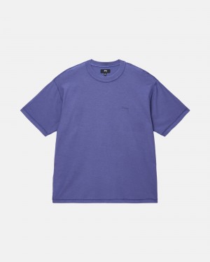 Stussy Lazy T-shirts Tiefesblau | 48573-FDVA