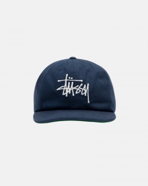 Stussy Mid-Depth Basic Strapback Hüte Navy | 25701-DTJK