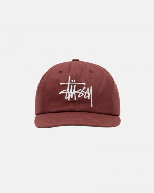 Stussy Mid-Depth Basic Strapback Hüte Rot Braun | 05782-QRXV