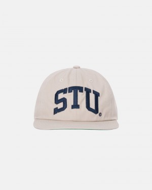 Stussy Mid-Depth Stu Arch Strapback Hüte Khaki | 36921-YXTB