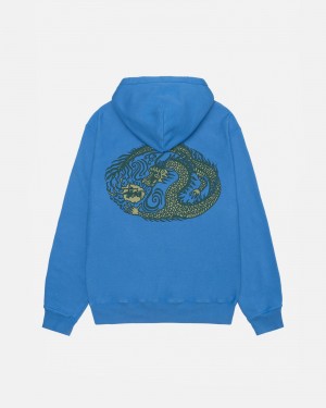 Stussy Mosaic Dragon Hoodie Blau | 69735-RSCZ