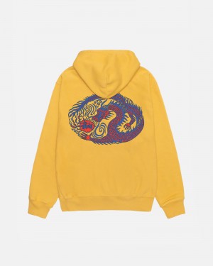 Stussy Mosaic Dragon Hoodie Orange | 85734-ZDIJ