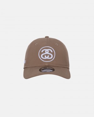 Stussy New Era 9twenty Ss Link Strapback Hüte Khaki | 52741-BOLX