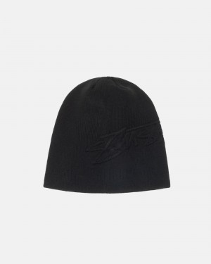 Stussy Skullcap Embossed Smooth Stock Hüte Schwarz | 50726-WZED