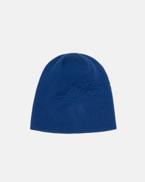 Stussy Skullcap Embossed Smooth Stock Hüte Königsblau | 06952-DKPC