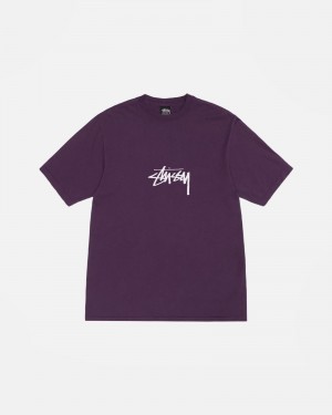 Stussy Small Stock Pigment Dyed T-shirts Lila | 51867-SPVZ