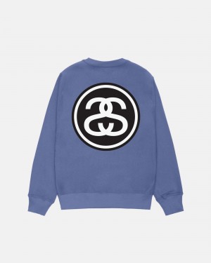 Stussy Ss-Link Crew Sweatshirts Blau | 03257-XUWF