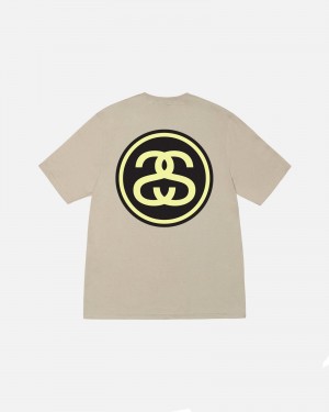 Stussy Ss-Link T-shirts Khaki | 20965-ZLFD