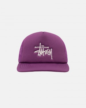 Stussy Trucker Big Basic Snapback Hüte Lila | 47692-WZUG