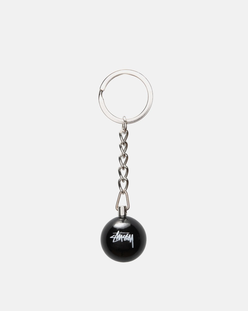 Stussy 8 Ball Keychain Schwarz | 12349-PDMO