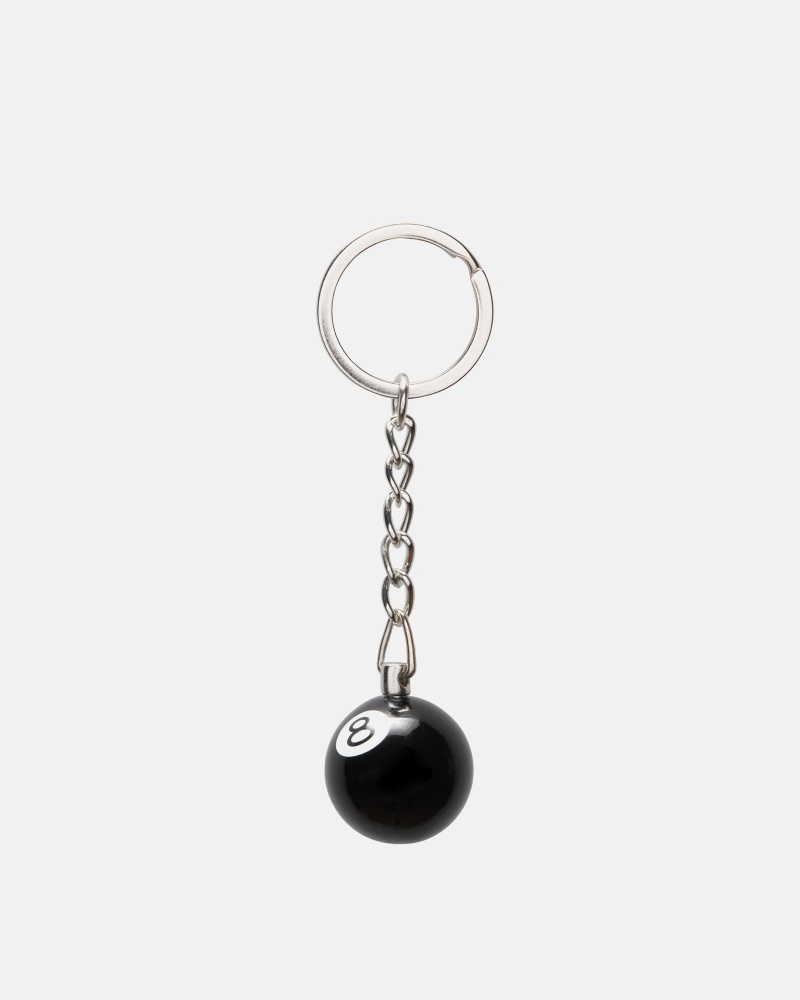 Stussy 8 Ball Keychain Schwarz | 12349-PDMO