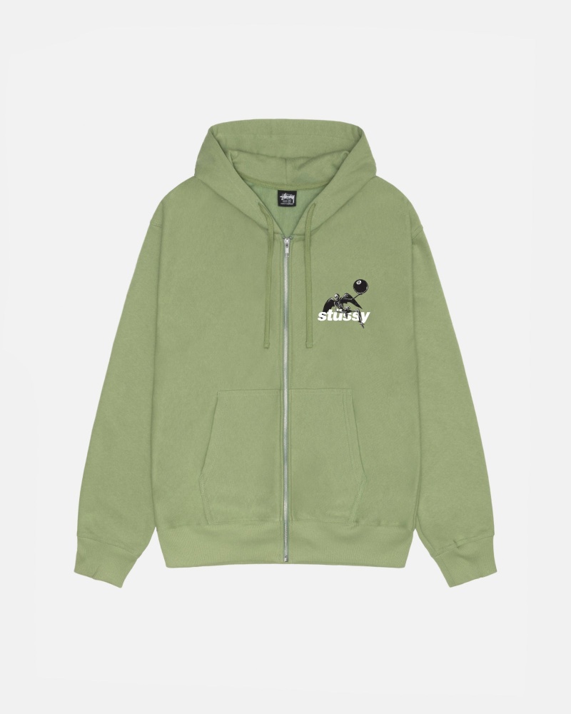 Stussy Apocalypse Zip Hoodie Grün | 82034-VGPX