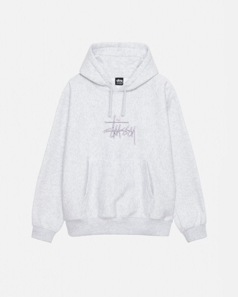 Stussy Basic Applique Hoodie Grau | 36972-EASJ