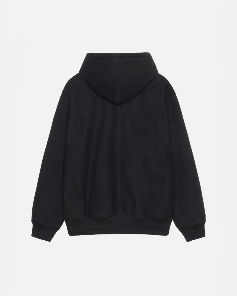 Stussy Basic Applique Hoodie Schwarz | 41829-NKLA