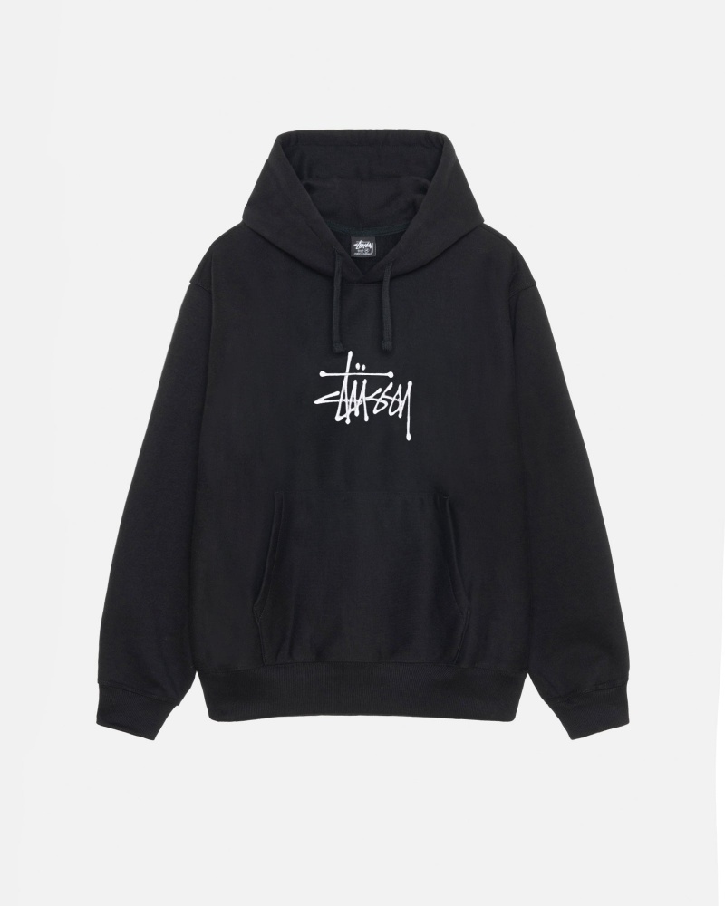 Stussy Basic Applique Hoodie Schwarz | 41829-NKLA