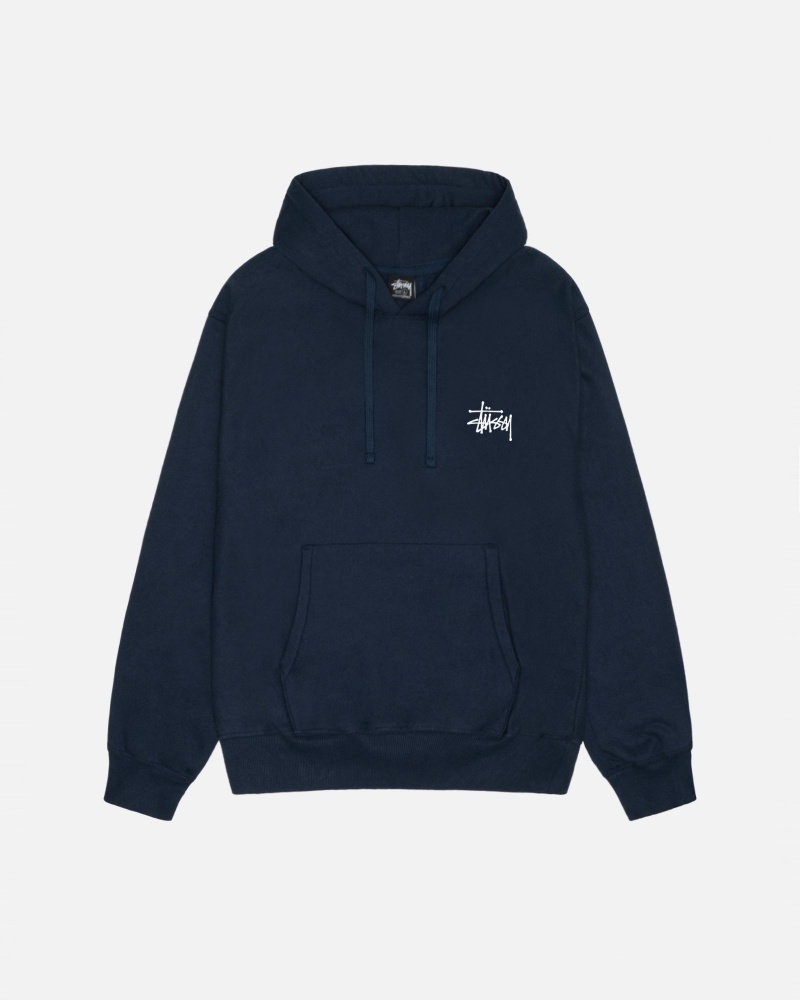 Stussy Basic Hoodie Navy | 98516-XGSU