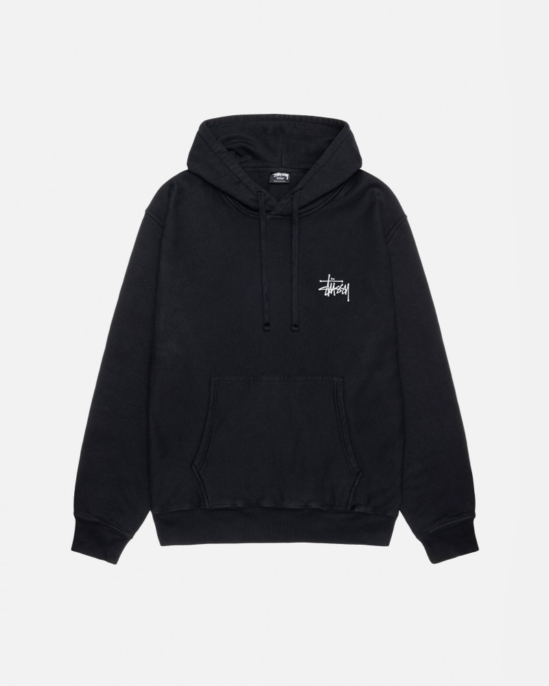 Stussy Basic Pigment Dyed Hoodie Schwarz | 03781-EPDN