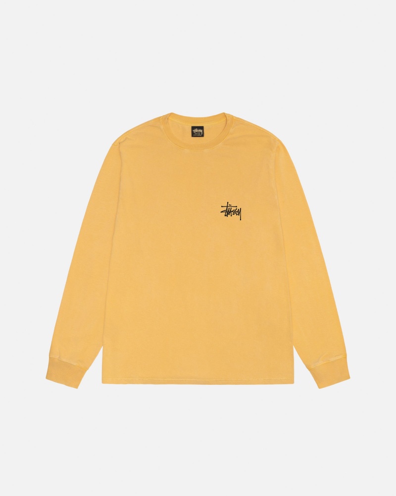 Stussy Basic Pigment Dyed T-shirts Orange | 01837-BDAI