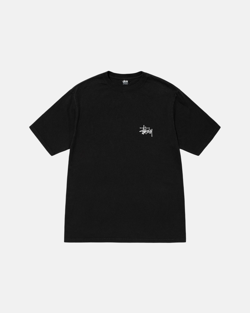 Stussy Basic Pigment Dyed T-shirts Schwarz | 57123-KZFA