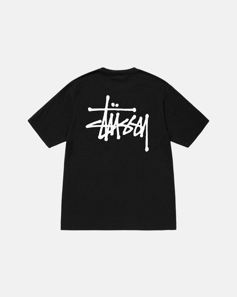 Stussy Basic Pigment Dyed T-shirts Schwarz | 57123-KZFA