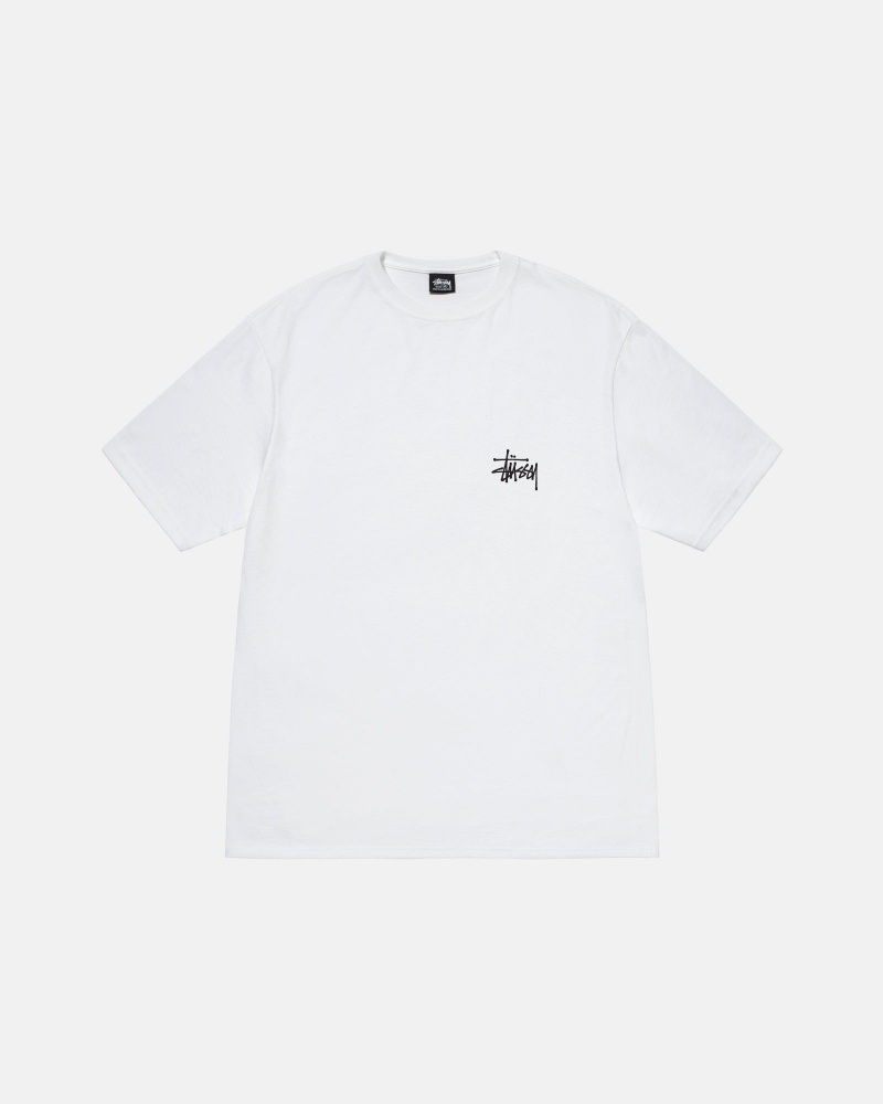 Stussy Basic T-shirts Weiß | 72460-RBIQ