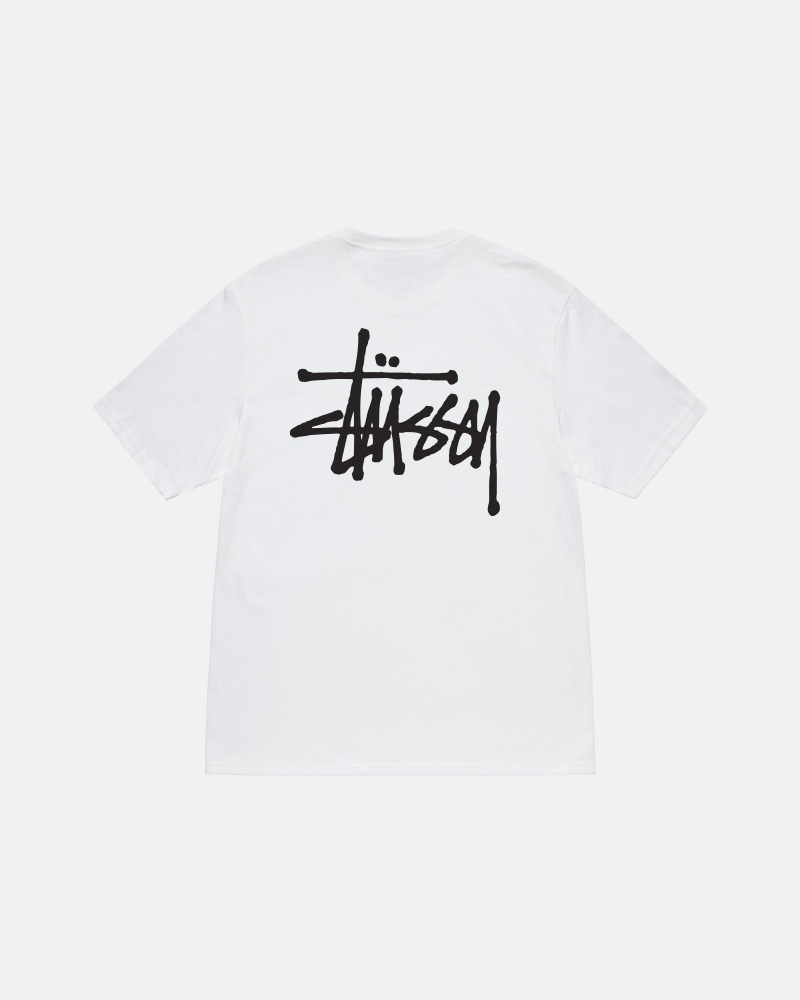 Stussy Basic T-shirts Weiß | 72460-RBIQ