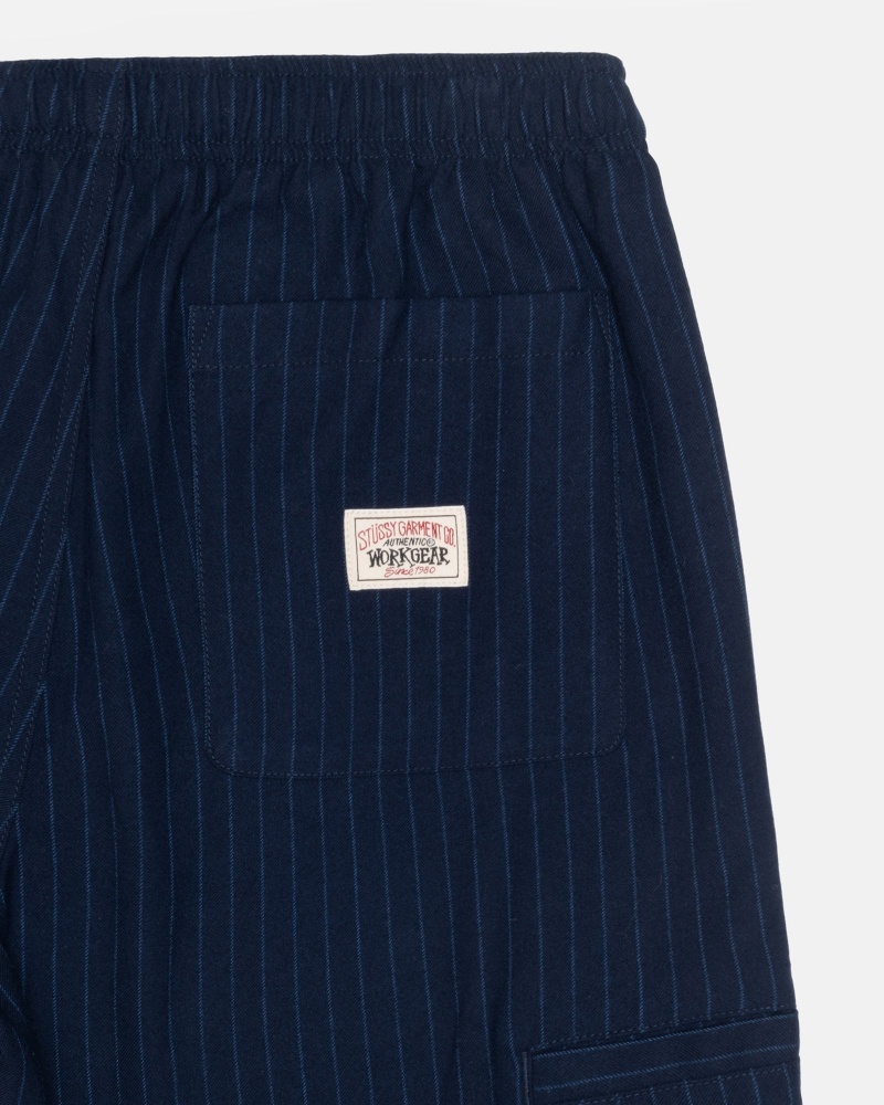 Stussy Beach Pant Wolle Stripe Hose Navy | 98721-NUAH