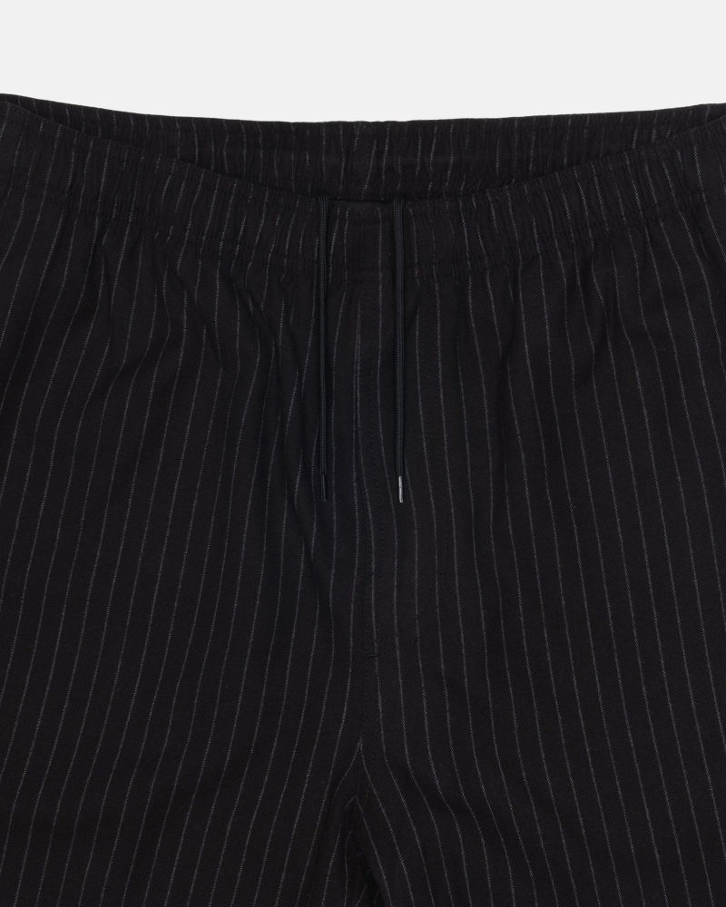 Stussy Beach Pant Wolle Stripe Hose Schwarz | 94032-QYDZ