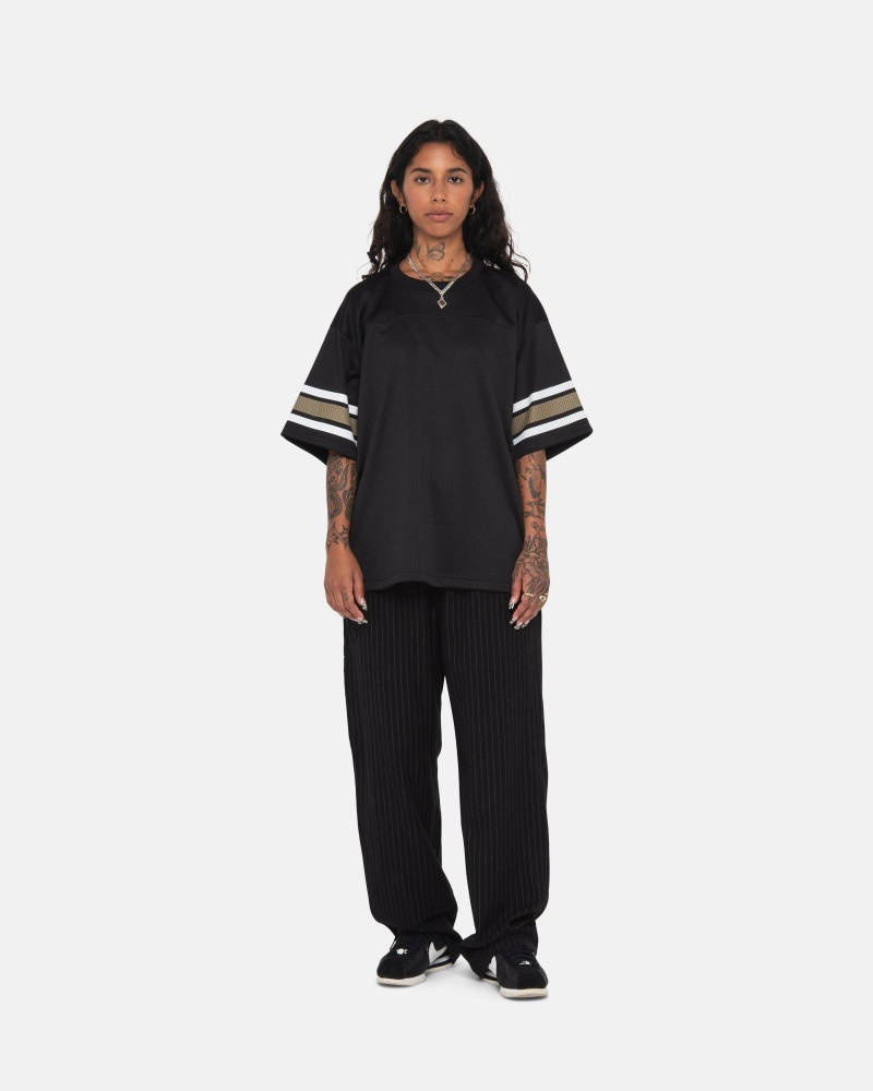 Stussy Beach Pant Wolle Stripe Hose Schwarz | 94032-QYDZ