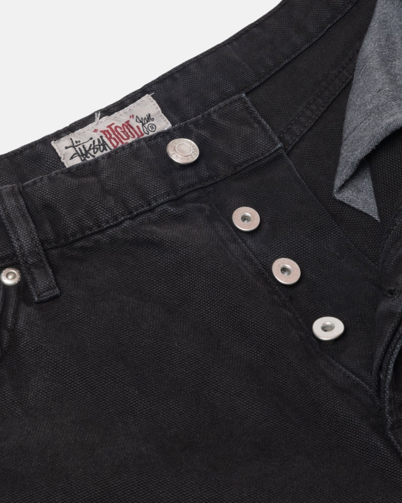 Stussy Big Ol' Washed Canvas Jeans Schwarz | 41362-DGQU