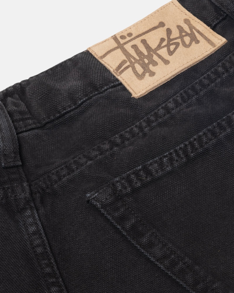 Stussy Big Ol' Washed Canvas Jeans Schwarz | 41362-DGQU