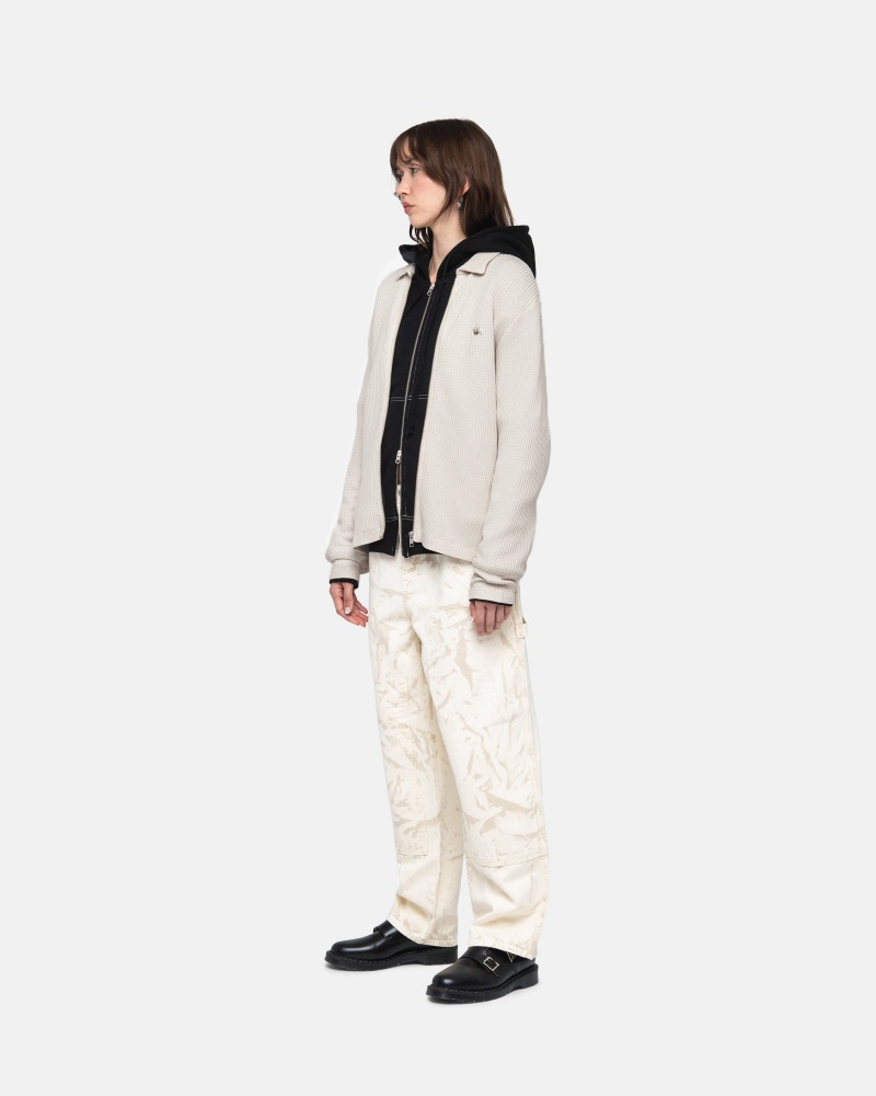 Stussy Big Thermal Zip Jacken Beige | 28134-POHB