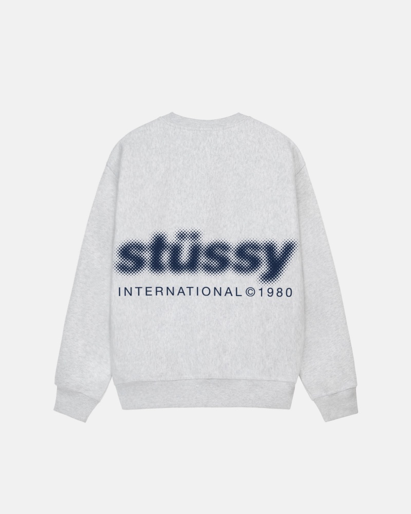 Stussy Blur Crew Sweatshirts Grau | 50132-TXNC