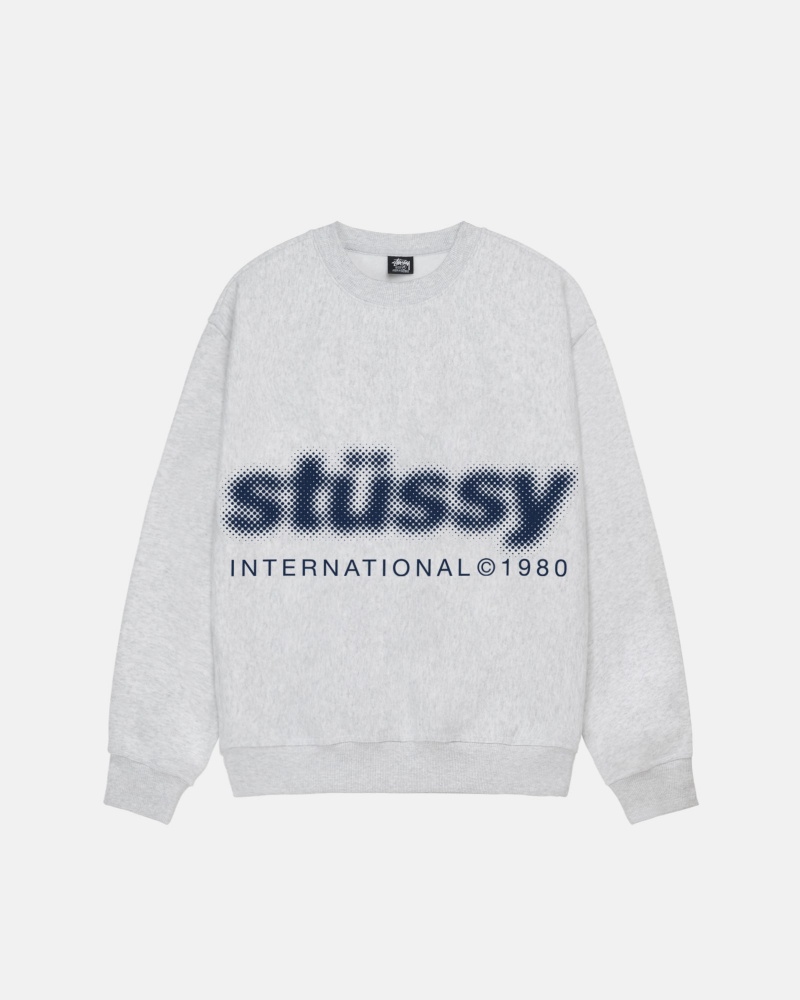 Stussy Blur Crew Sweatshirts Grau | 50132-TXNC