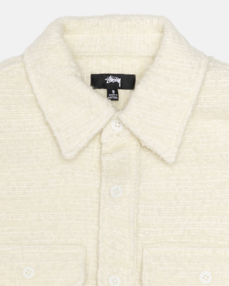 Stussy Boucle Wolle Cpo Shirts     Beige | 31254-EYBD