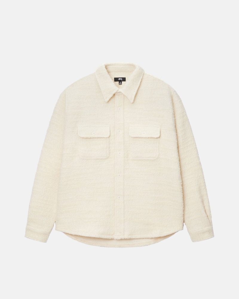 Stussy Boucle Wolle Cpo Shirts     Beige | 31254-EYBD