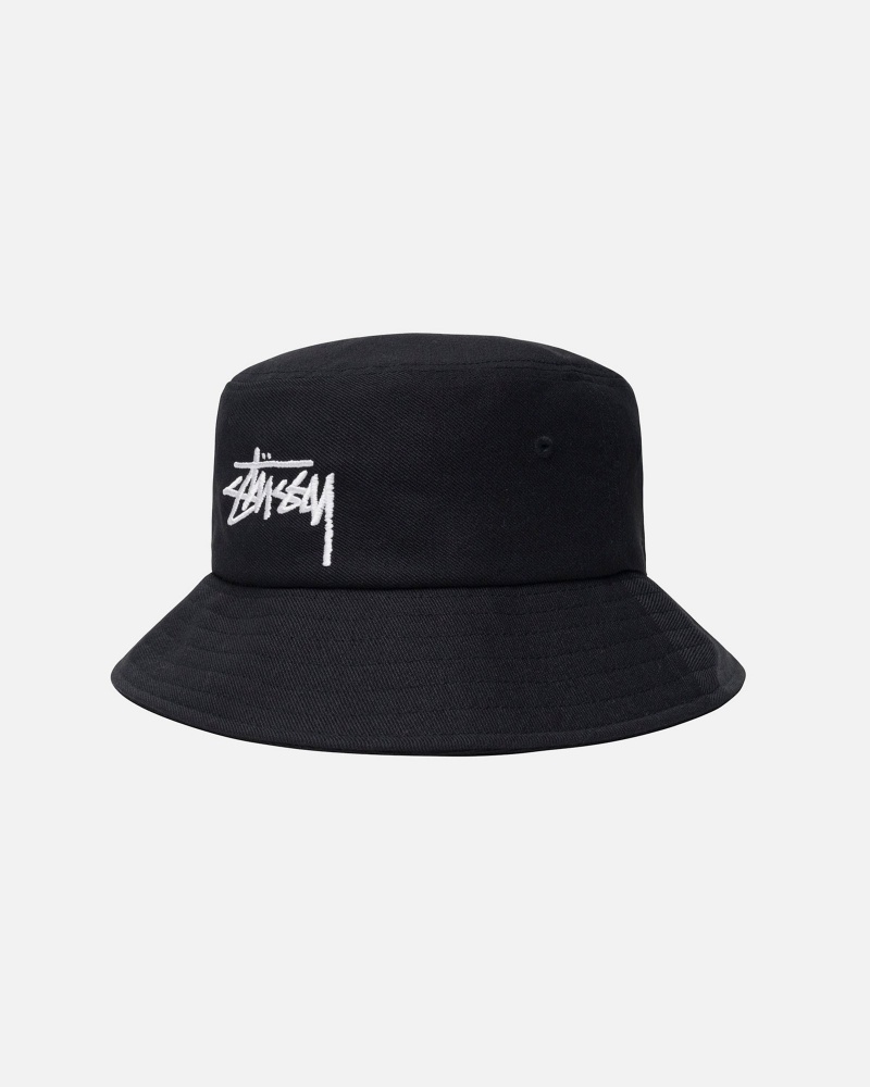 Stussy Bucket Big Stock Hüte Schwarz | 70918-CRUL