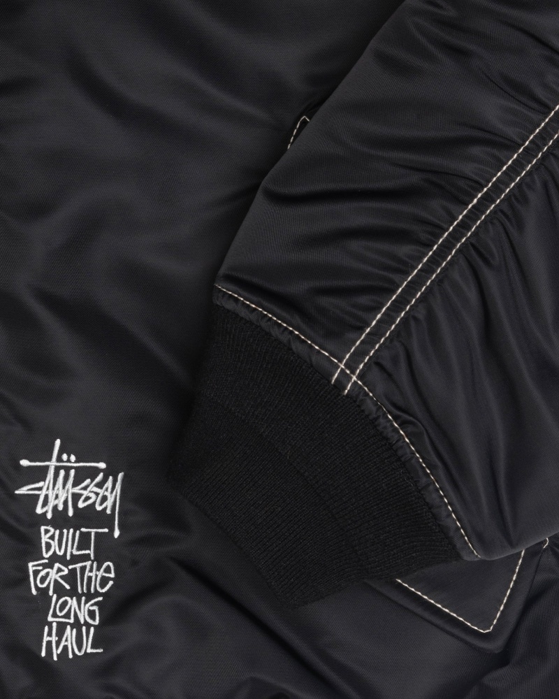 Stussy Built Reversible Bomber Jacken Schwarz | 58642-FAZG