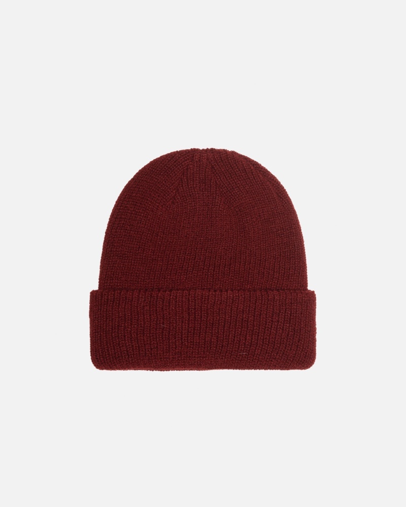 Stussy Cuff Beanie Basic Hüte Dunkelrot | 27046-VXTZ