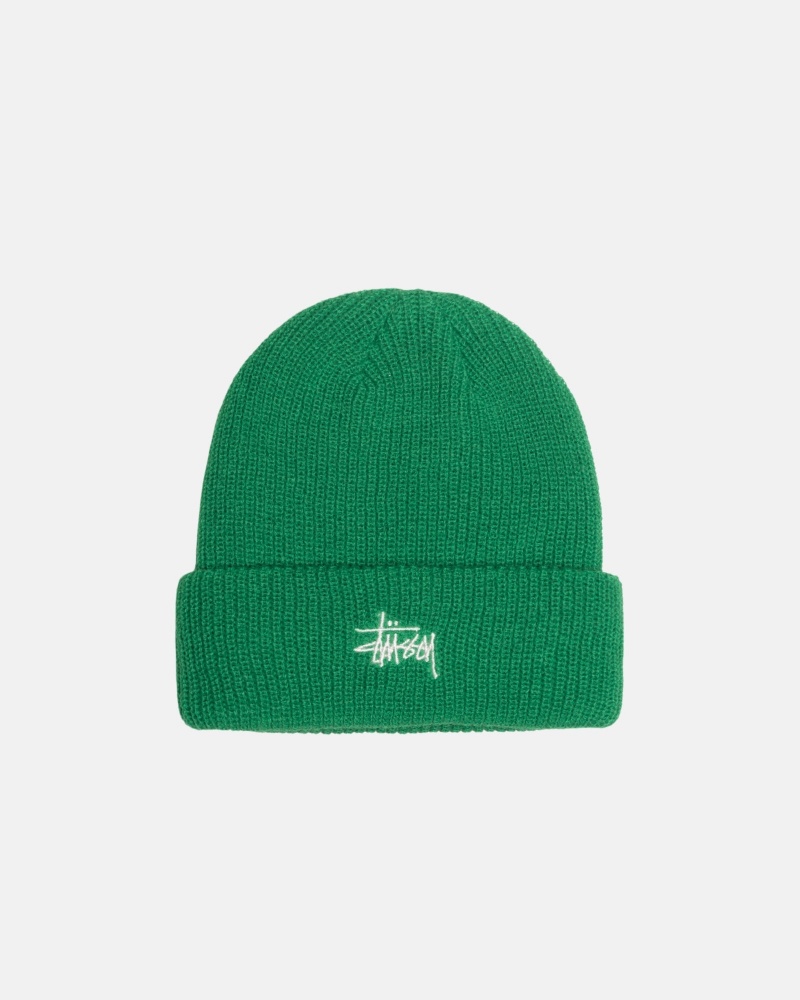 Stussy Cuff Beanie Basic Hüte Grün | 28754-RXKA